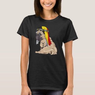 Hund Niedlicher Pug Retro Belgien-Flagge Stolz T-Shirt