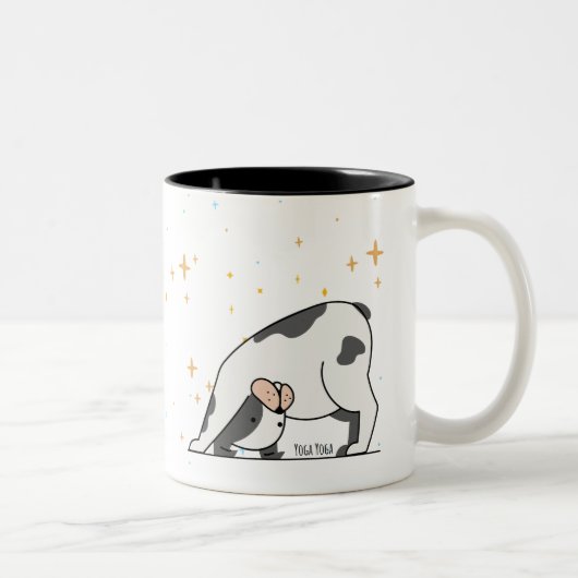 Hund - Niedlicher Yoga-Hund für Hund Lover, Yoga L Zweifarbige Tasse (Rechts)