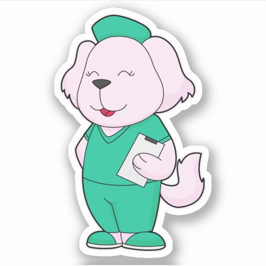 Hund Nurse Aufkleber (Vorderseite)
