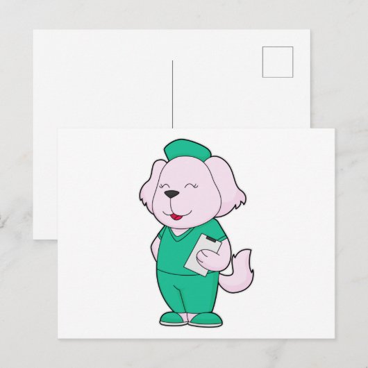 Hund Nurse Postkarte (Vorne/Hinten)