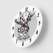 Hund Nurse Runde Wanduhr (Winkel)