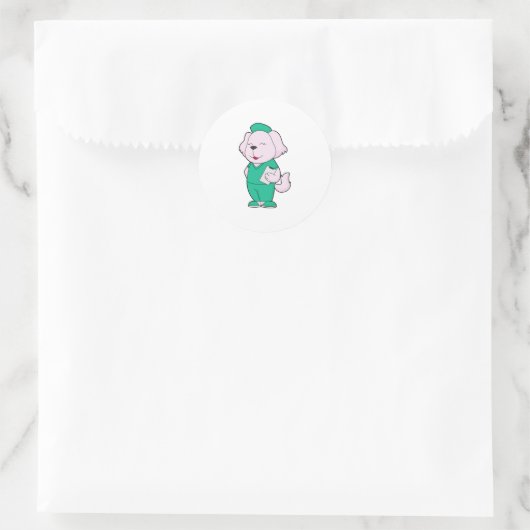 Hund Nurse Runder Aufkleber (Tasche)