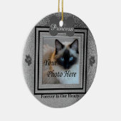 Hund- oder Cat-Memorial Custom Silver Keramikornament (Rechts)