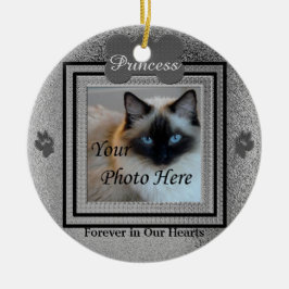 Hund- oder Cat-Memorial Custom Silver Keramikornament