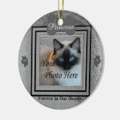 Hund- oder Cat-Memorial Custom Silver Keramikornament (Links)
