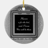 Hund- oder Cat-Memorial Custom Silver Keramikornament (Hinten)