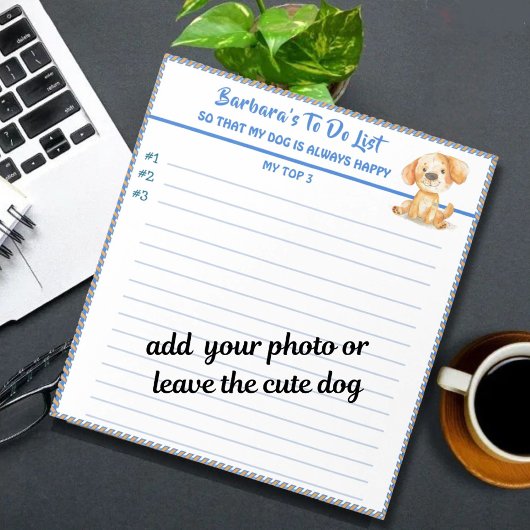 Hund oder Foto Personalisierter Planer zu tun Notizblock