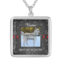 Hund oder Katze Custom Gray Paw Prints Memorial
