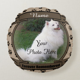 Hund oder Katze für immer Gedächtnisstütze Rundes Kissen