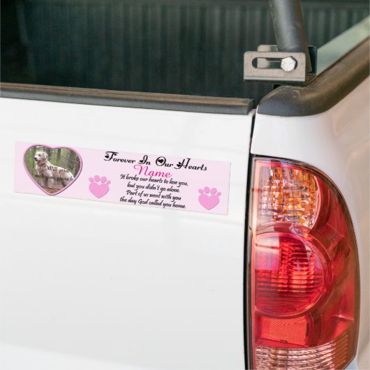 Hund oder Katzenmemorial Pink Autoaufkleber (Auf Lkw)