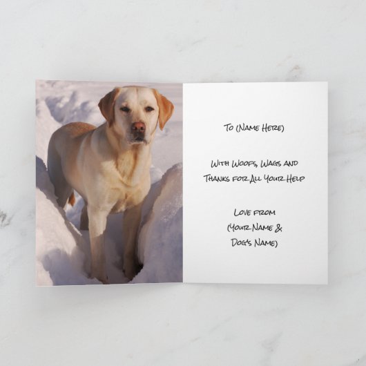 Hund oder Welpe Vielen Dank mit benutzerdefinierte Karte (Innenseite)