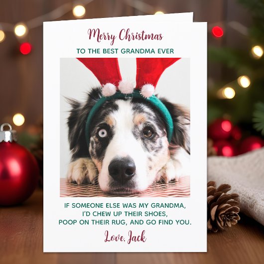 Hund Oma Funny Custom Pet Foto Frohe Weihnachten