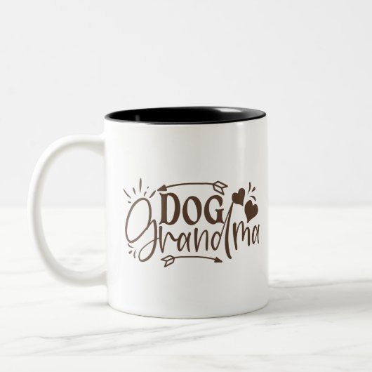 Hund Oma Zweifarbige Tasse (Links)