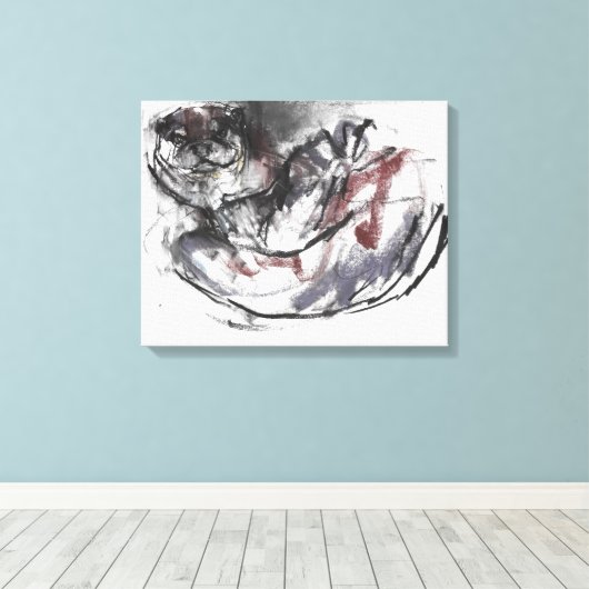 Hund Otter Leinwanddruck (Insitu (Holzboden))