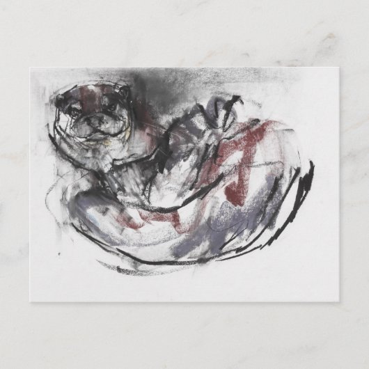 Hund Otter Postkarte (Vorderseite)