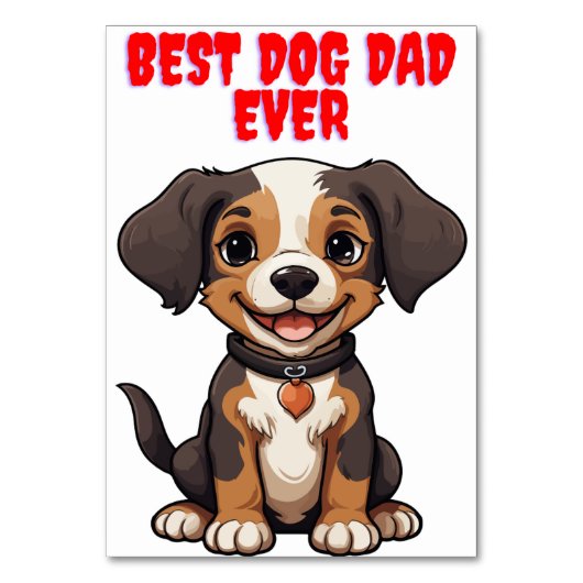 Hund Papa Vatertagskarten Tischnummer (Vorderseite)