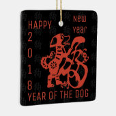 Hund Papercut Chinesisches Neujahr 2018 - Sonderan Keramikornament (Rechts)