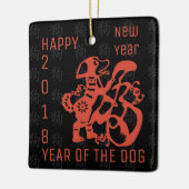 Hund Papercut Chinesisches Neujahr 2018 - Sonderan Keramikornament (Links)
