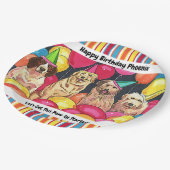 Hund Party lassen Sie uns diese fette, personalisi Pappteller (Schrägansicht)