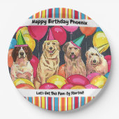 Hund Party lassen Sie uns diese fette, personalisi Pappteller (Vorderseite)