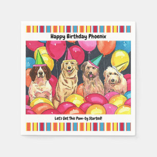 Hund Party lassen Sie uns diese fette, personalisi Serviette