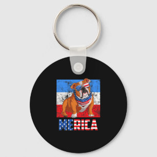 Hund Patriotic USA 4. Juli Amerikanische Flagge Me Schlüsselanhänger