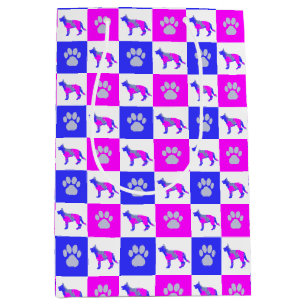 Hund & Paw Hot Pink & Blue Mittlere Geschenktüte