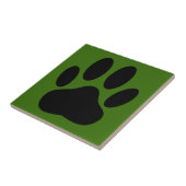 Hund Pawprint Grüner Hintergrund Fliese (Seite)