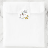 Hund Pech auf Snowman Joke Runder Aufkleber (Tasche)