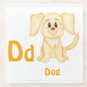 Hund personalisieren ABC: Buchstabe D - Ihren Name Glasuntersetzer (Vorderseite)