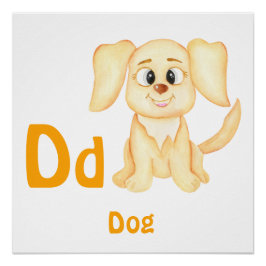 Hund personalisieren ABC: Buchstabe D - Ihren Name Poster