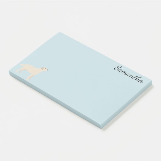 Hund Personalisiert Labrador Retriever Gelb Post-it Klebezettel (angewinkelt)