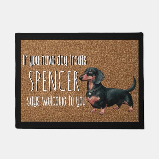 Hund Personalisierte Dackel Name Doormat Fußmatte (Vorderseite)