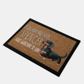 Hund Personalisierte Dackel Name Doormat Fußmatte (Schrägansicht)