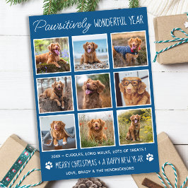 Hund Personalisiertes Jahr im Review Pet Foto Coll Feiertagskarte