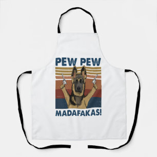 HUND PEW PEW MADAFAKAS VINTAGE RETRO SCHÜRZE