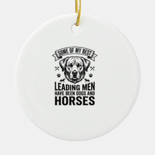 Hund Pferd Liebhaber Vintage Leading Men Design_1 Keramik Ornament