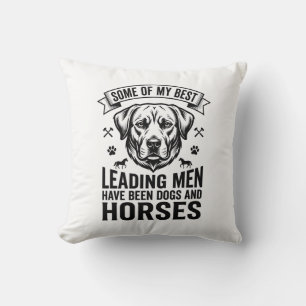 Hund Pferd Liebhaber Vintage Leading Men Design_1 Kissen