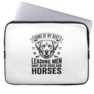 Hund Pferd Liebhaber Vintage Leading Men Design_1 Laptopschutzhülle