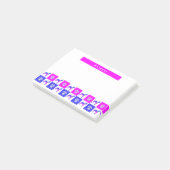 Hund & Pfoten Hot Pink & Blue Silhouette Post-it Klebezettel (angewinkelt)