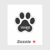 Hund-Pfoten-Name-Silhouette-Design Aufkleber (Blatt)