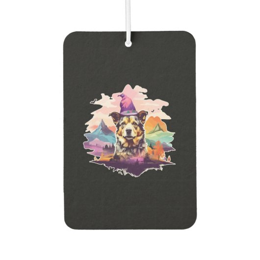 Hund Pink Halloween Autolufterfrischer (Vorderseite)