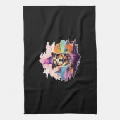 Hund Pink Halloween Geschirrtuch (Vertikal)