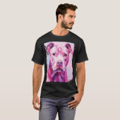 Hund Pink Pitbull T-Shirt (Vorne ganz)