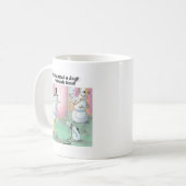 Hund pinkelt auf Schneemann Kaffeetasse (Vorderseite Links)