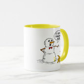 Hund pinkelt auf Schneemann-Witz Tasse (VorderseiteRechts)