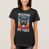 Hund Pitbull Pittie Ruhige Pit Face Pitbull T-Shirt (Vorderseite)