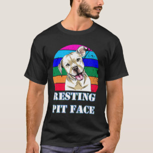 Hund Pitbull Ruhend Pit Gesicht Lustiges Gesicht H T-Shirt
