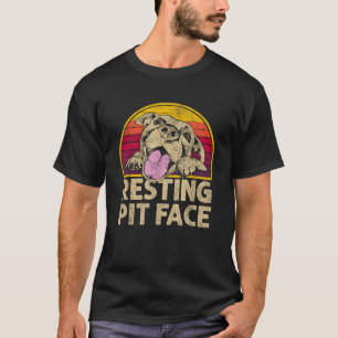Hund Pitbull Ruhgabel Gesichtsausdruck Gabe für Pi T-Shirt