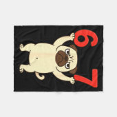 Hund Pug Lustig 67 Meme Sechs Sieben Fleecedecke (Vorderseite (Horizontal))
